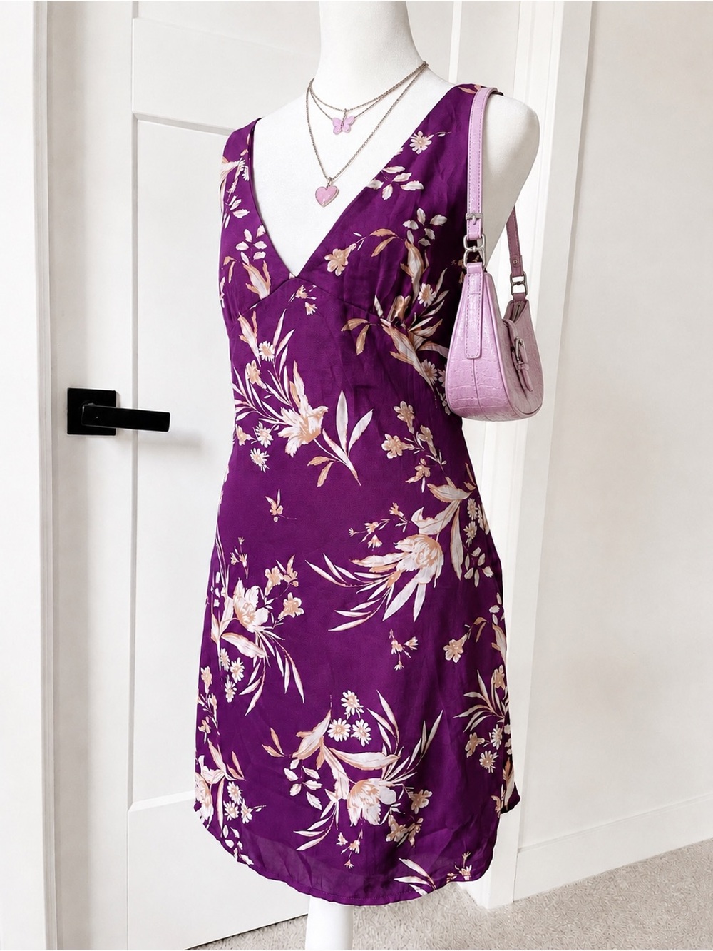 Rolla Coster Magenta Fuchsia Floral Tropical Mini Dress
